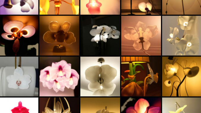 DALL-E lampada orchidea
